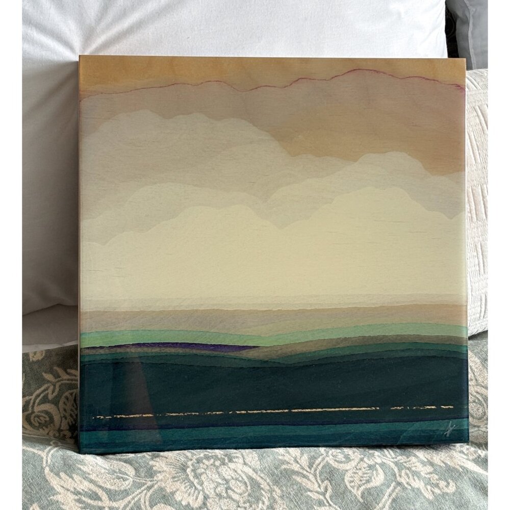 Adele Webster Original Acrylic & Resin Seascape on Wood Panel - 12" x 12"